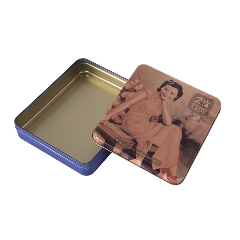 Rectangular tin box for facial mask packaging