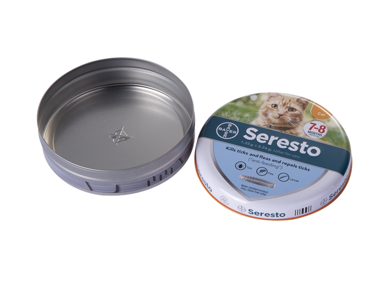 Custom tin pet food container