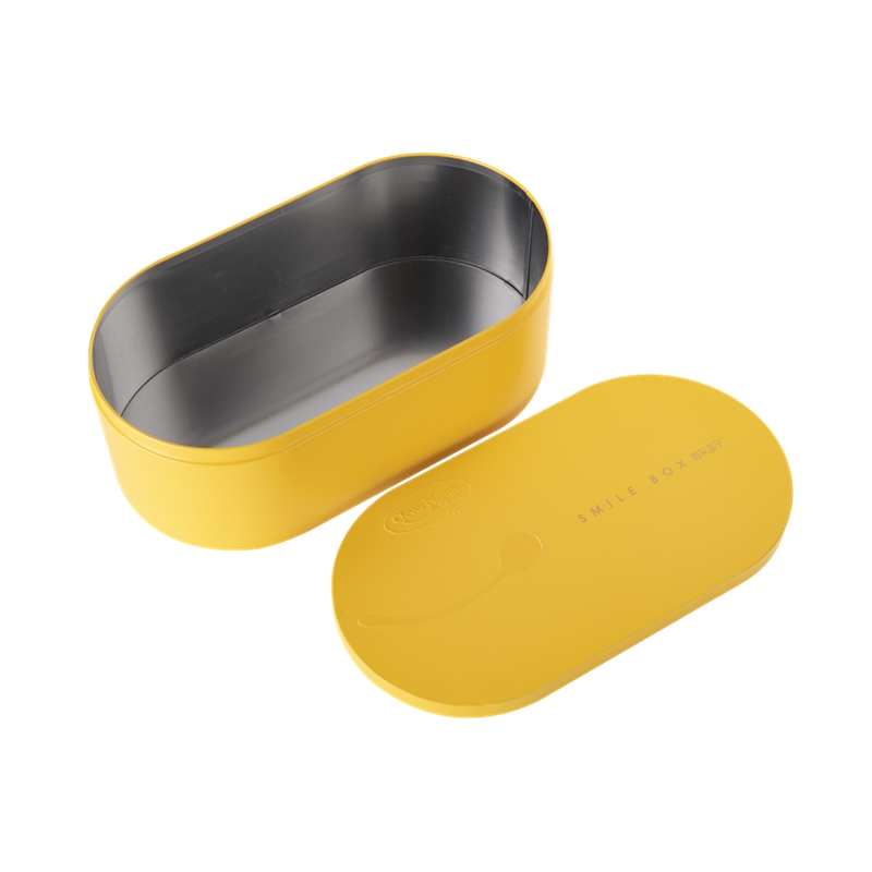 Oval tin box for food packaging