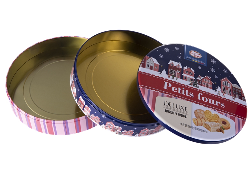 Double-deck round tin box Double-deck round tin box